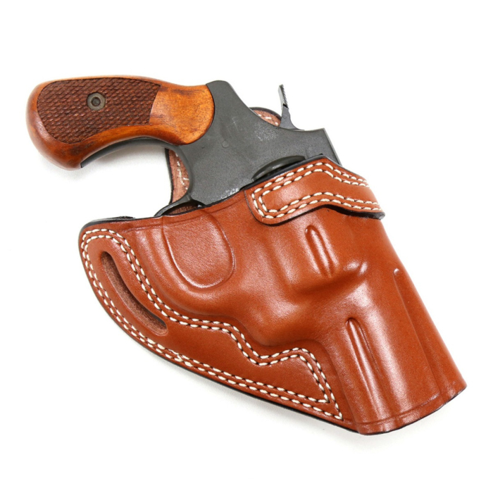 Cross Draw OWB Leather Revolver Holster