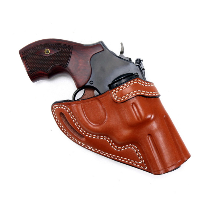 Cross Draw OWB Leather Revolver Holster