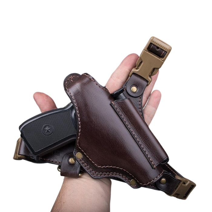 Dark Brown Leather Chest Holster