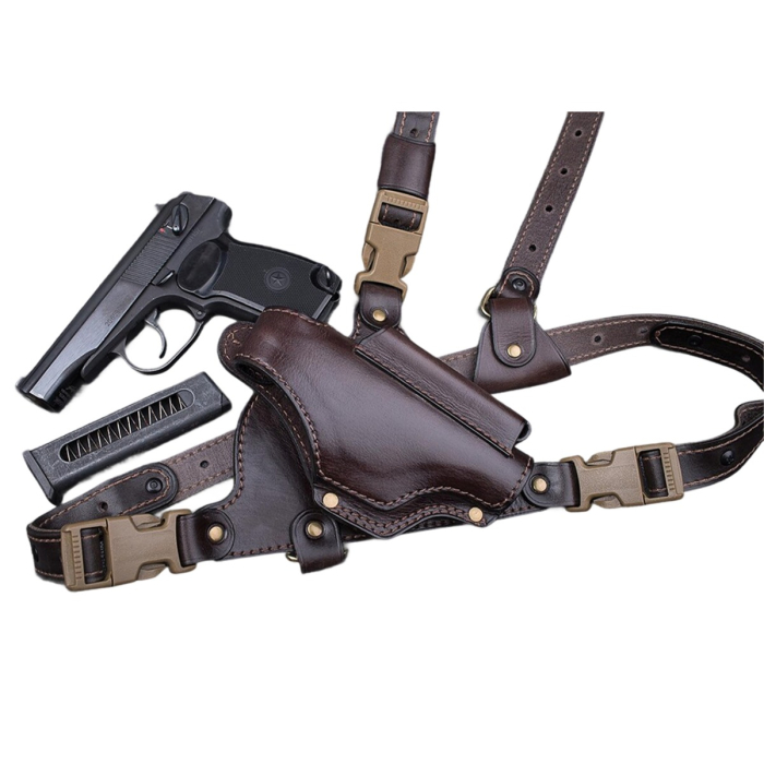 Dark Brown Leather Chest Holster