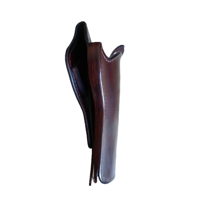 Dark Brown Leather Cross Draw Revolver Holster