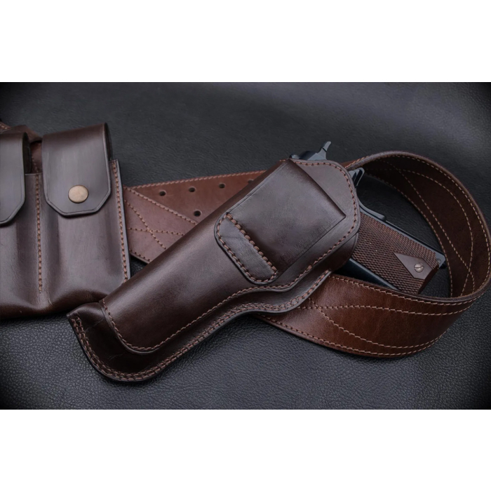 Dark Brown Leather Belt Holster