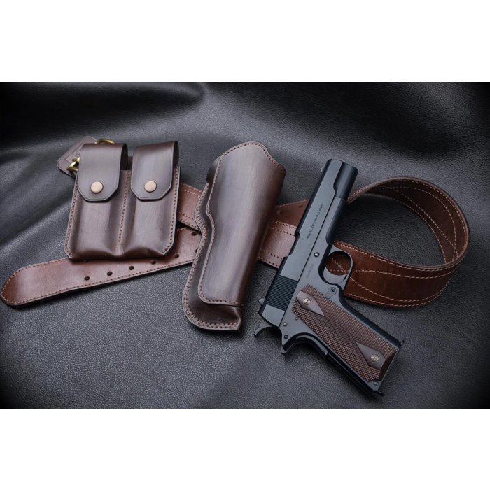 Dark Brown Leather Belt Holster