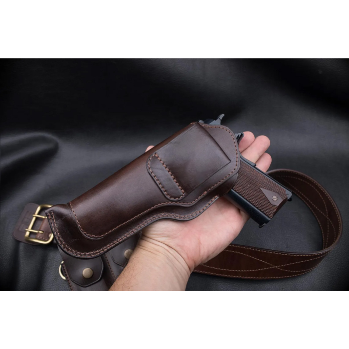 Dark Brown Leather Belt Holster