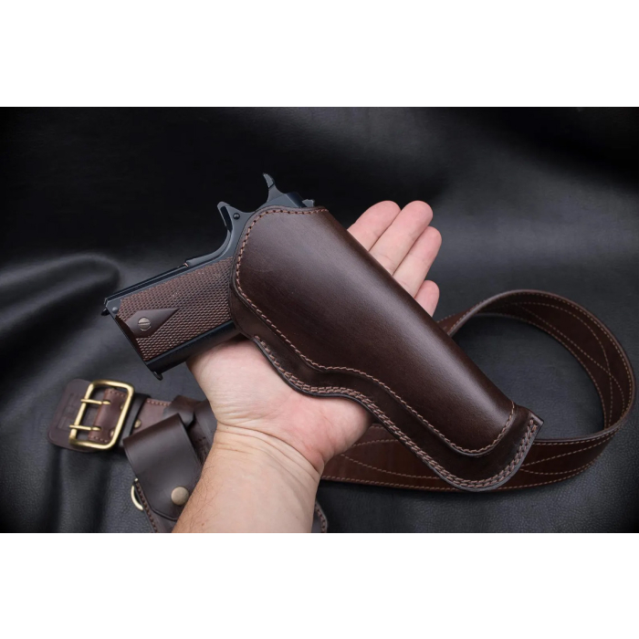 Dark Brown Leather Belt Holster
