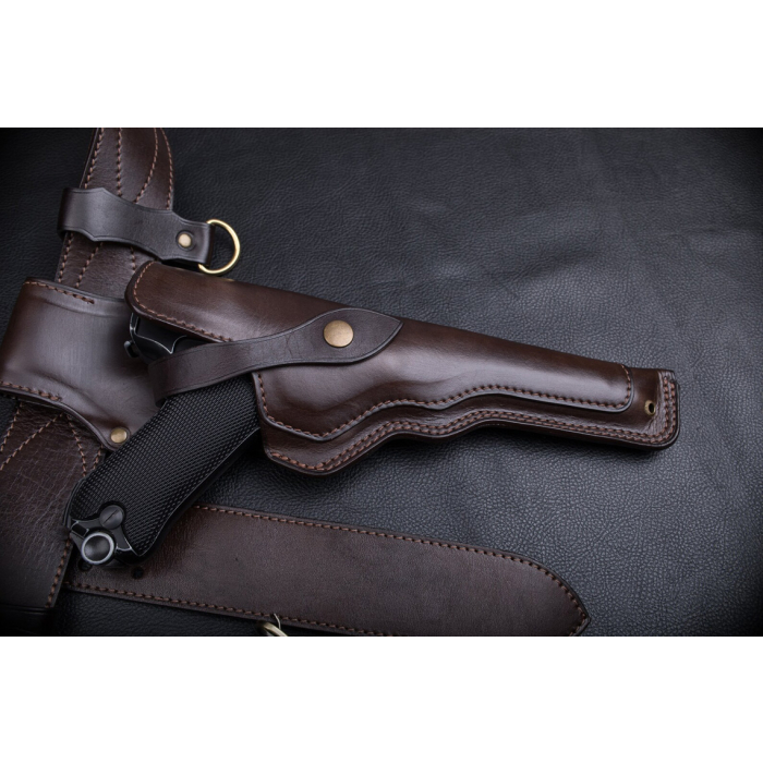 Dark Brown Leather Drop Leg Holster