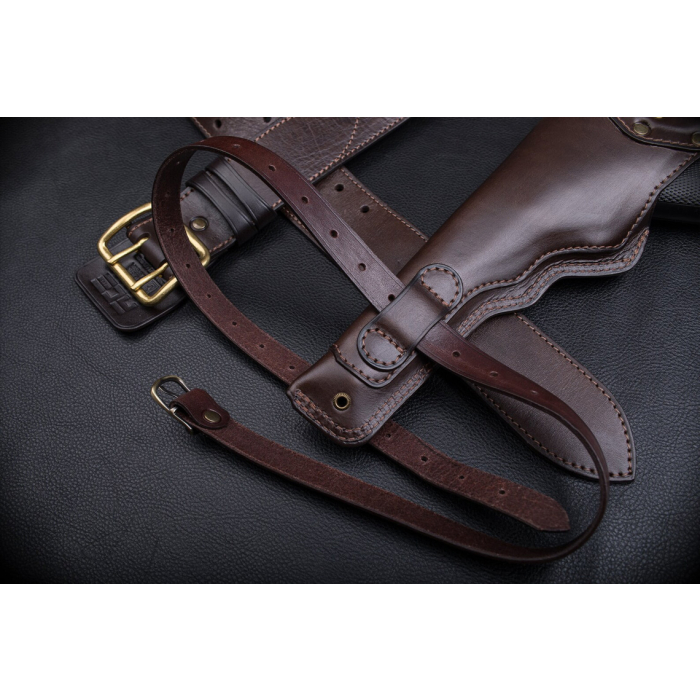 Dark Brown Leather Drop Leg Holster