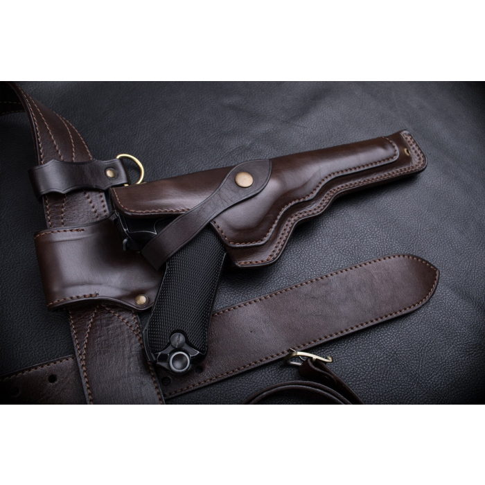 Dark Brown Leather Drop Leg Holster