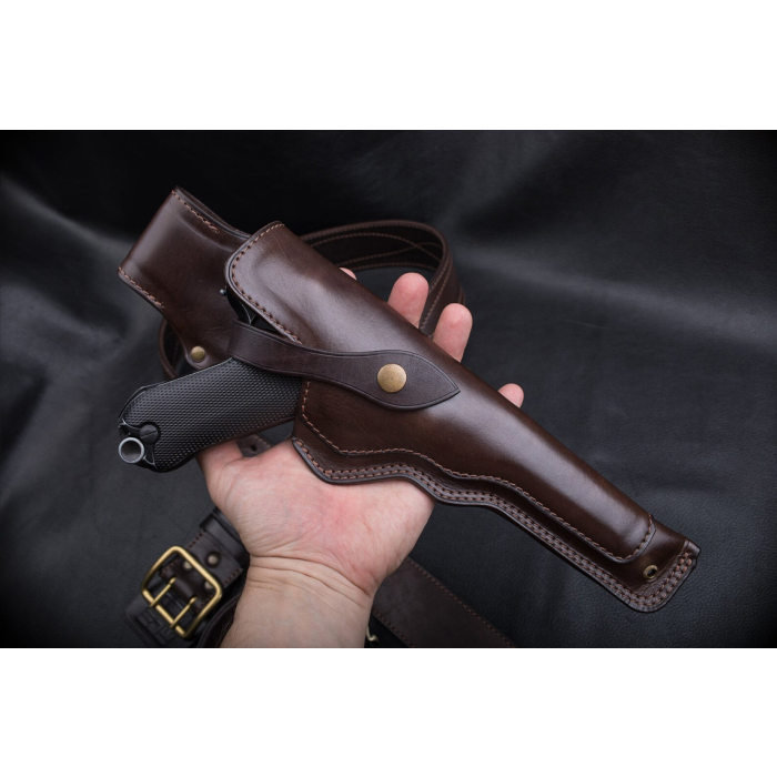 Dark Brown Leather Drop Leg Holster