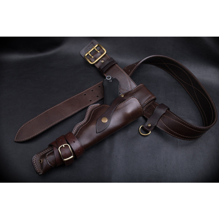 Dark Brown Leather Drop Leg Holster