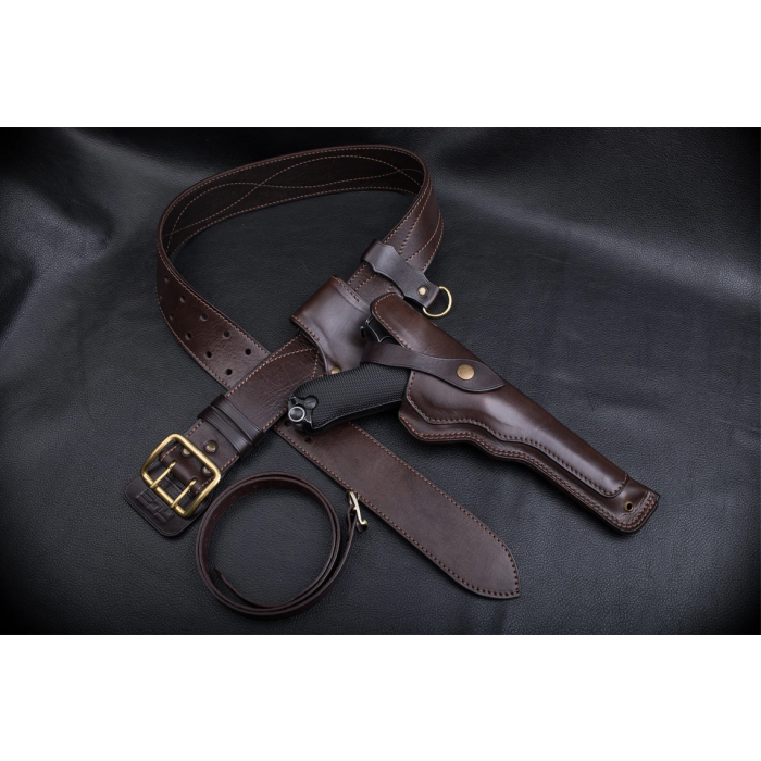 Dark Brown Leather Drop Leg Holster