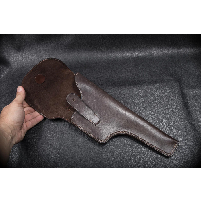 Dark Brown Leather Flap Hunting Holster