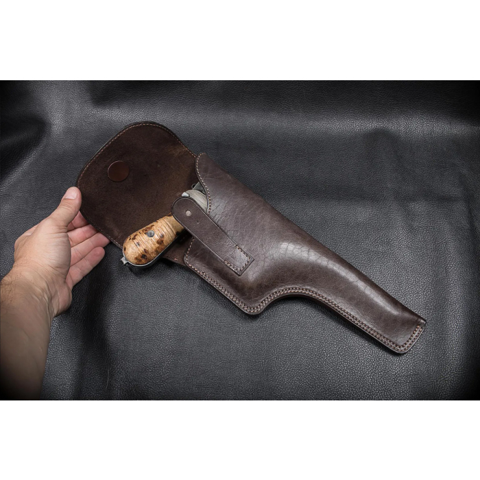 Dark Brown Leather Flap Hunting Holster