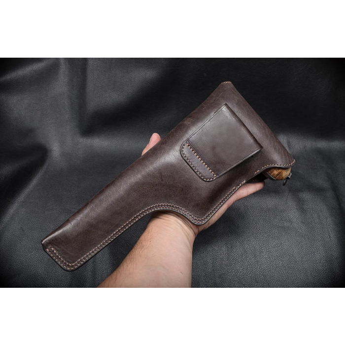 Dark Brown Leather Flap Hunting Holster