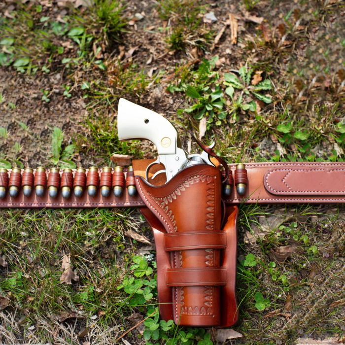 Doc Holliday Western Crossdraw Gunfighter Rig John Wayne Era Style Holster and Cartridge Belt