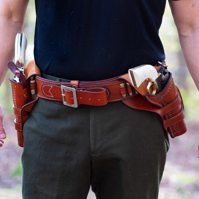Doc Holliday Western Crossdraw Gunfighter Rig John Wayne Era Style Holster and Cartridge Belt