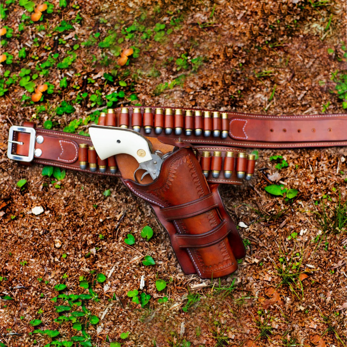 Doc Holliday Western Crossdraw Gunfighter Rig John Wayne Era Style Holster and Cartridge Belt