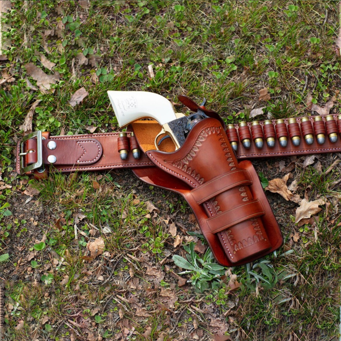 Doc Holliday Western Crossdraw Gunfighter Rig John Wayne Era Style Holster and Cartridge Belt