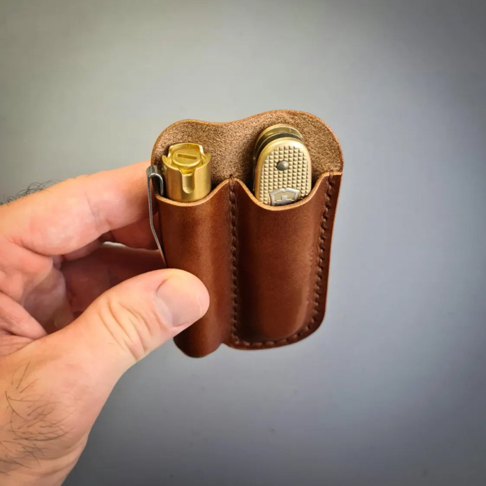 EDC Knife & Flashlight Leather