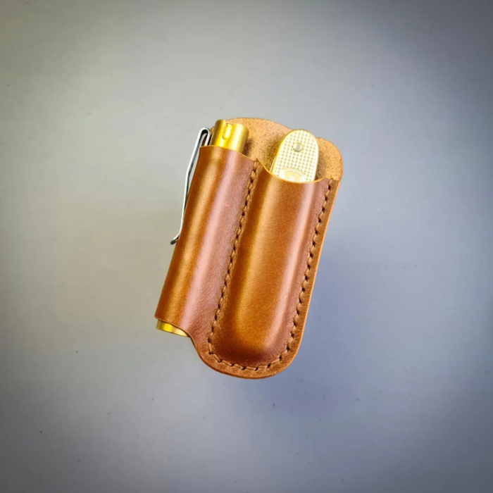 EDC Knife & Flashlight Leather