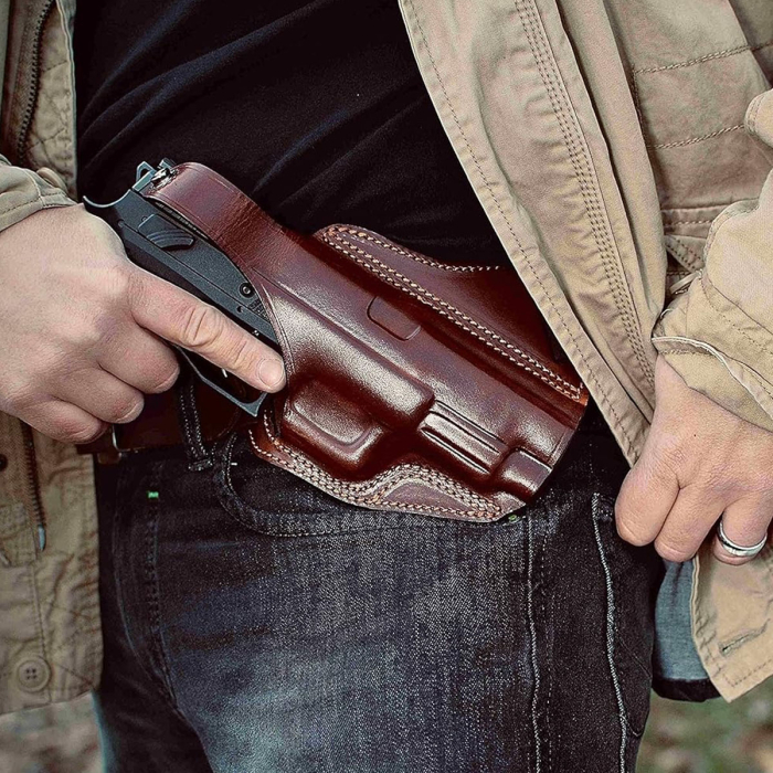 Cross-Draw Leather Holster for Glock 19