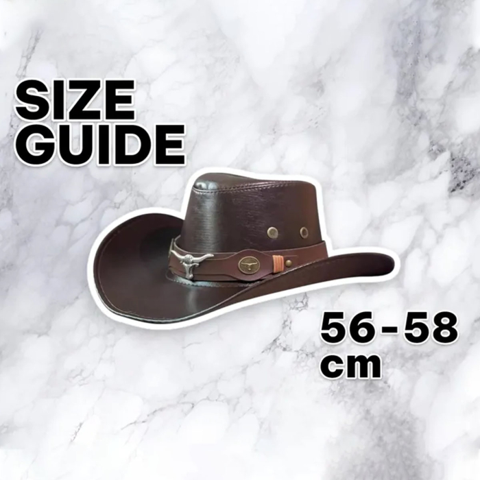 Faux Leather Western Cowboy Hat