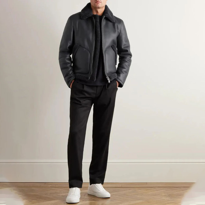 Sherpa Faux Leather Jackets