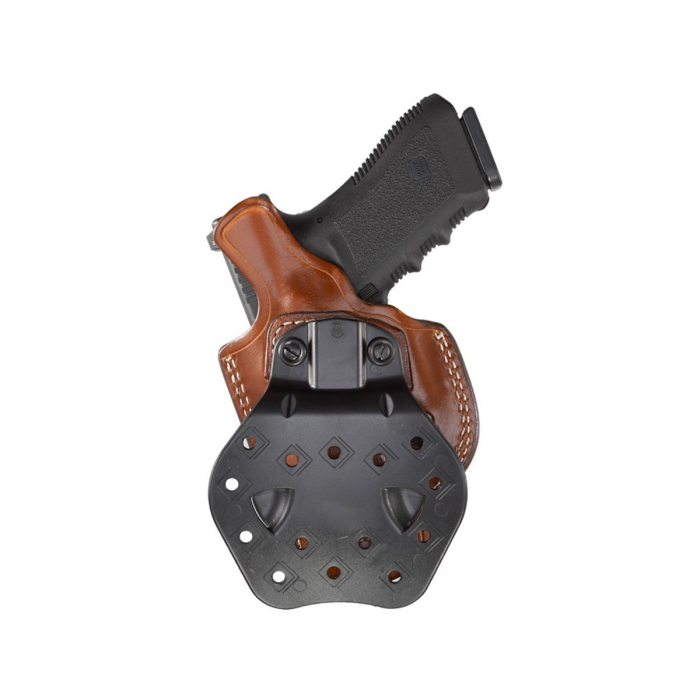 Brown Flat-Side Open-Top Leather Paddle Holster