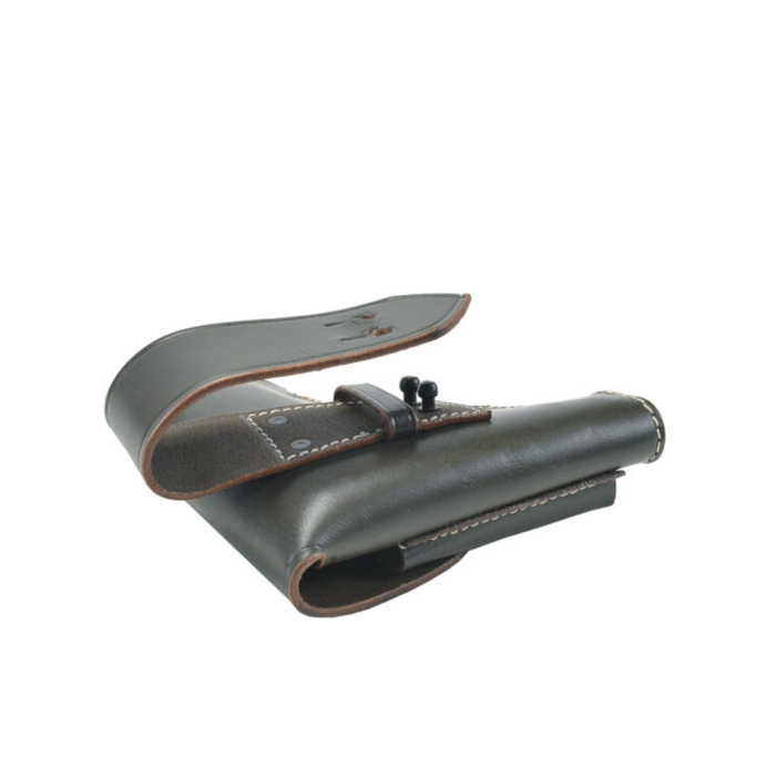 Italian Army Style Black Leather Flap Holster