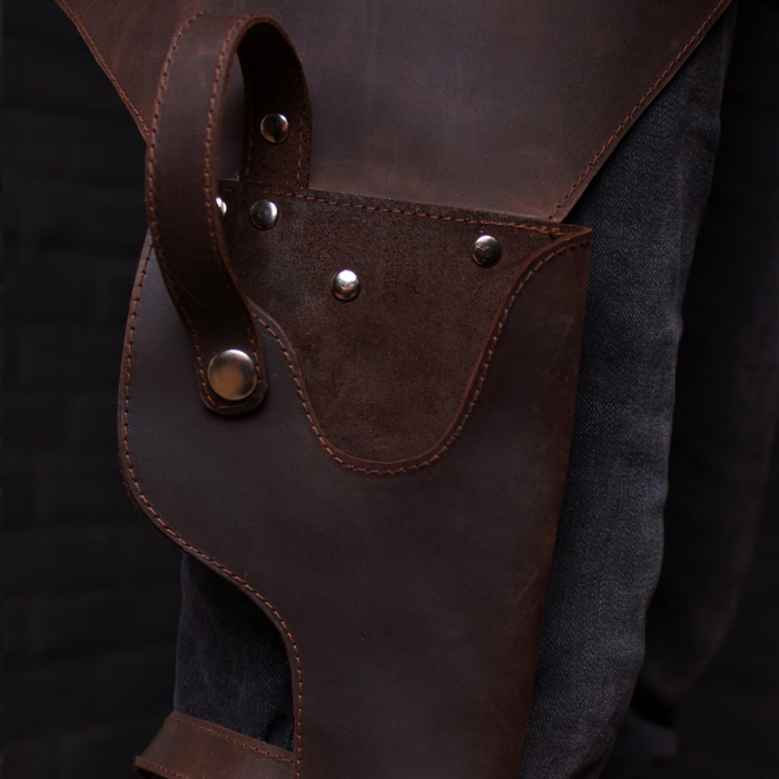 Han Solo Inspired Brown Leather Drop Leg Holster