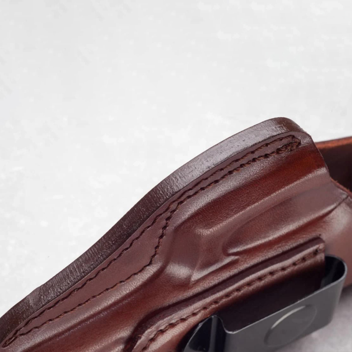 Brown Leather IWB Holster w/ Steel Thumb Break