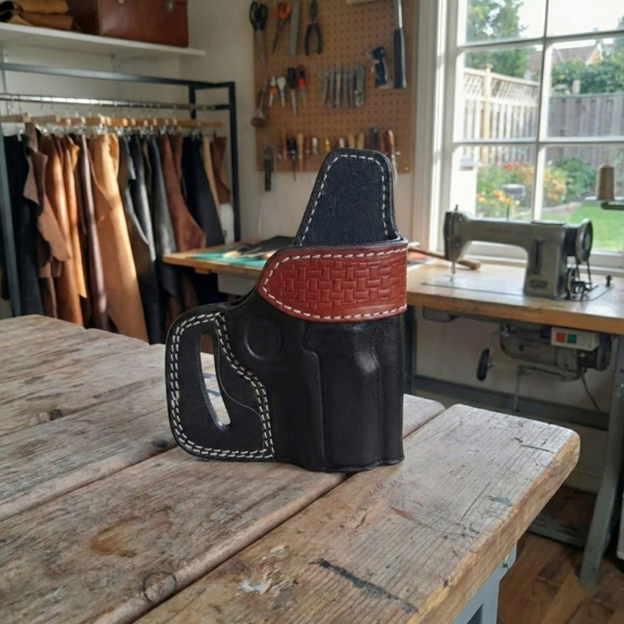 Black & Brown Colt 1911 Leather OWB Holster