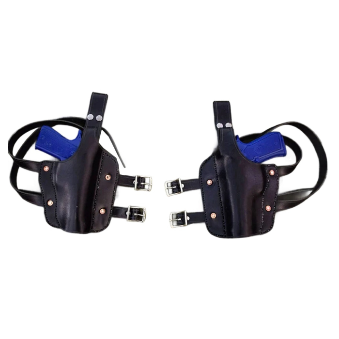 Handmade Black Leather Thigh Drop-Leg Holster