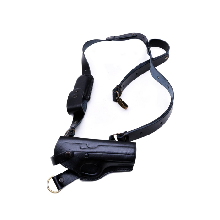 Black Leather Chest Holster for CZ 75B, SP-01, P-07 & Shadow 2