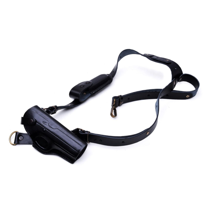 Black Leather Chest Holster for CZ 75B, SP-01, P-07 & Shadow 2