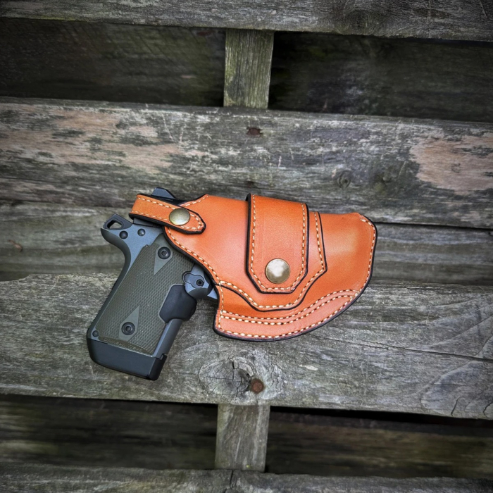 Tan Leather Holster with Horizontal Draw