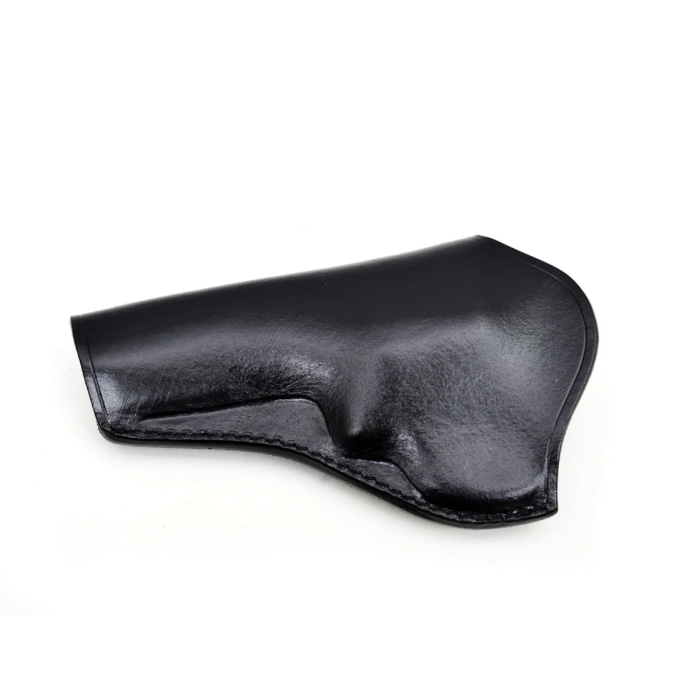 Black Leather IWB Revolver Holster with Steel Clip