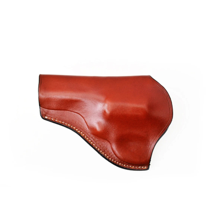 Brown Leather IWB Revolver Holster with Steel Clip