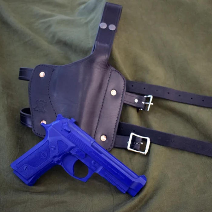 Handmade Black Leather Thigh Holster