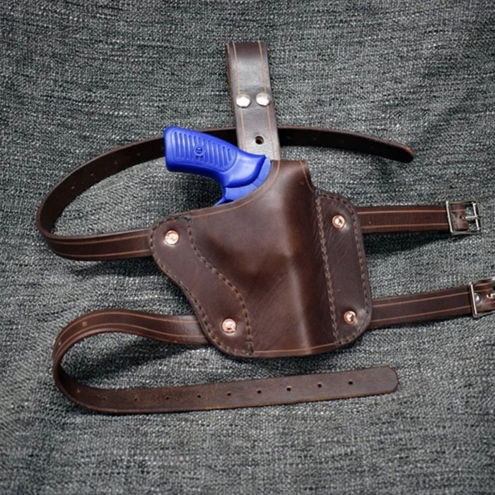 Handmade Black Leather Thigh Holster