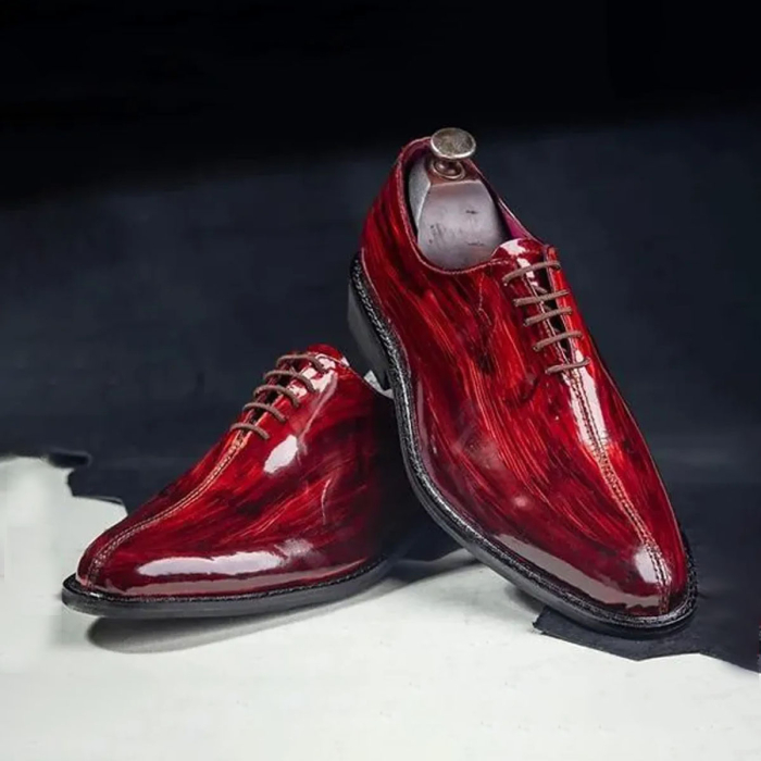 ONECUT Ox‑Blood Leather Oxfords Shoes