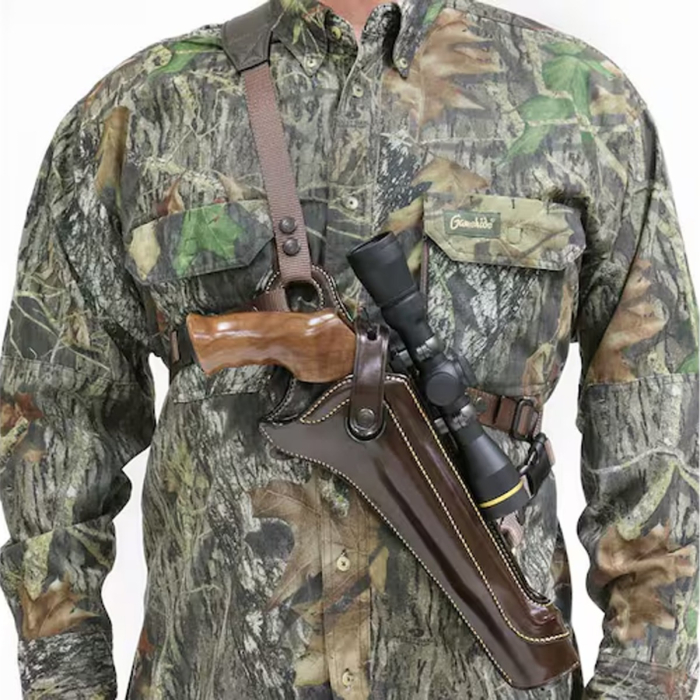 Havana Brown Leather Chest Holster With Harness