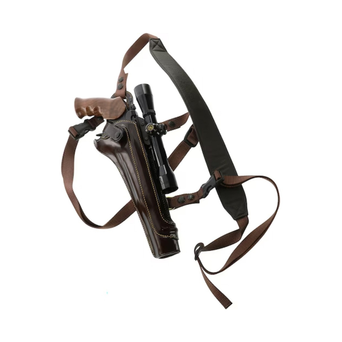 Havana Brown Leather Chest Holster With Harness