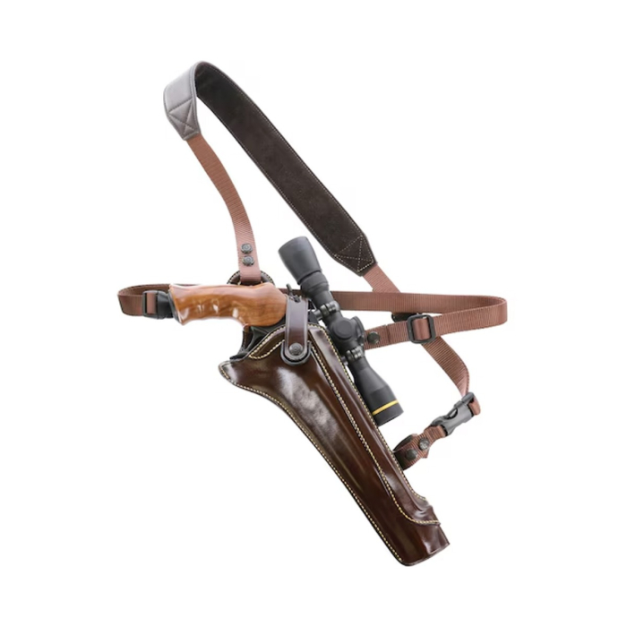Havana Brown Leather Chest Holster With Harness