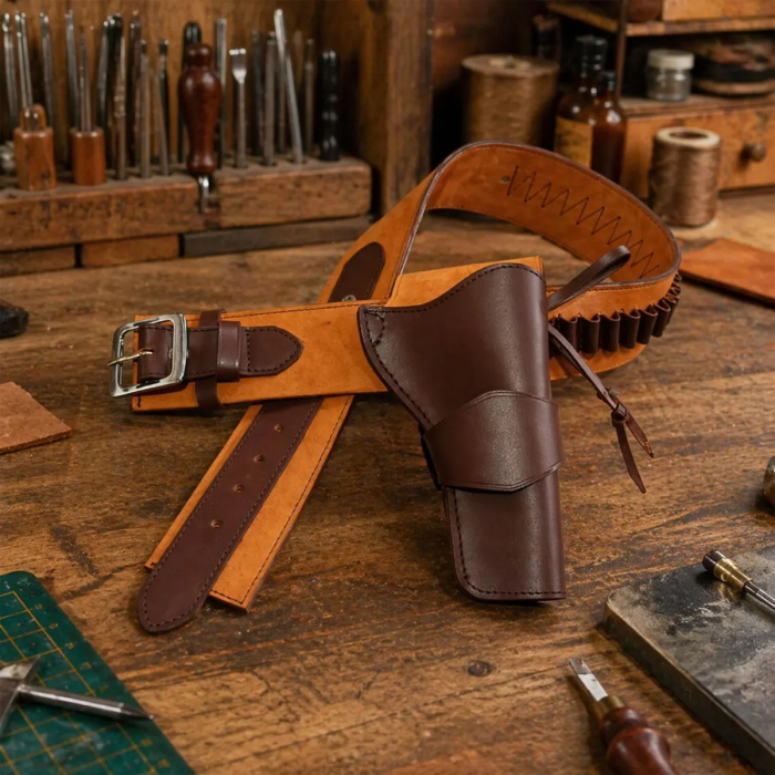 Handmade Western Leather Belt Holster