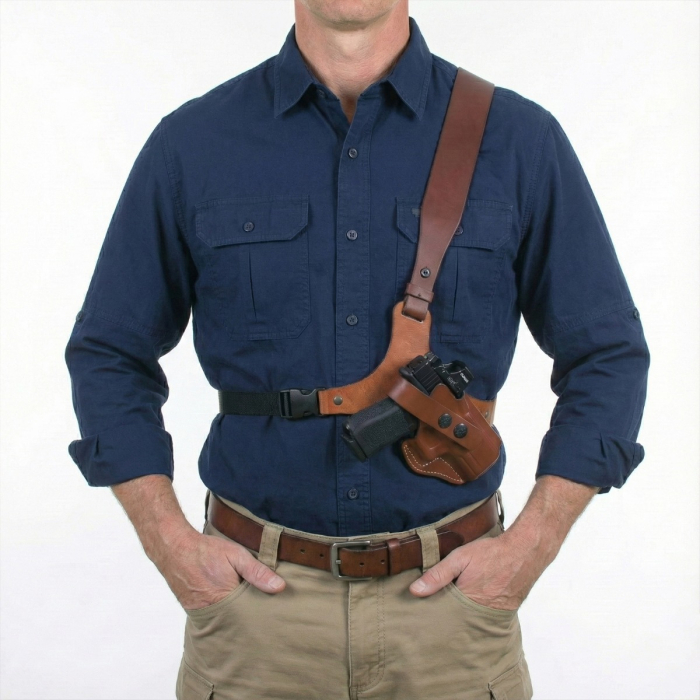 Hybrid Leather Chest Rig Holster