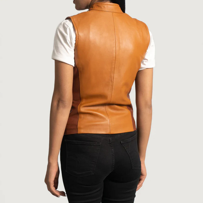 Westina Tan Leather Vest