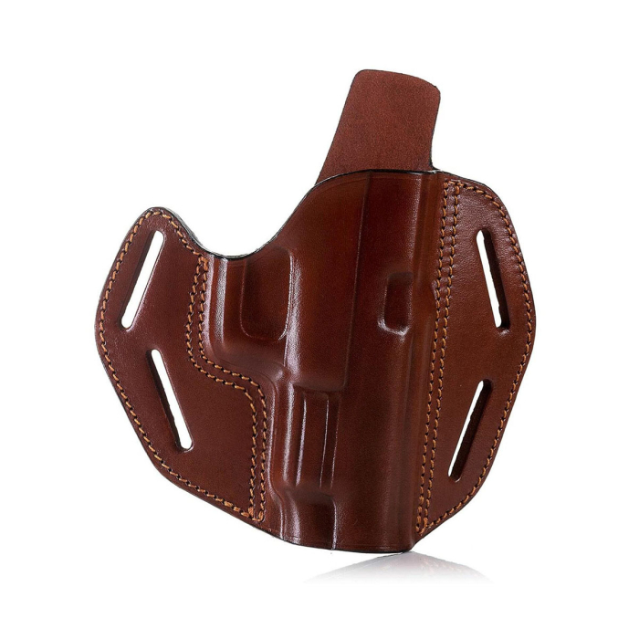 Premium Handcrafted OWB Leather Gun Holster with Custom Molding for Multiple Carry Positions