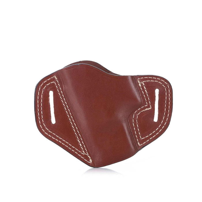 Handcrafted Open Top OWB Brown Leather Gun Holster - Custom Molded Premium Leather Holster