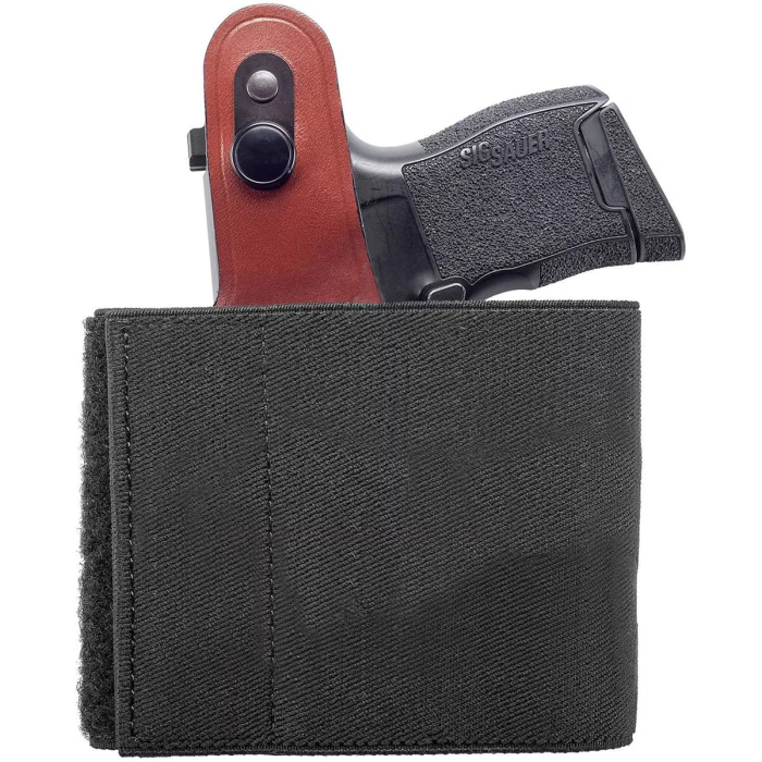 Brown Leather Ankle Holster with Thumb Break Retention